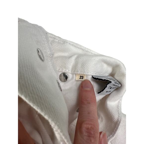 GRLFRND - The Lex High Rise Wide Leg Cargo Jeans in White - Picture 5 of 8